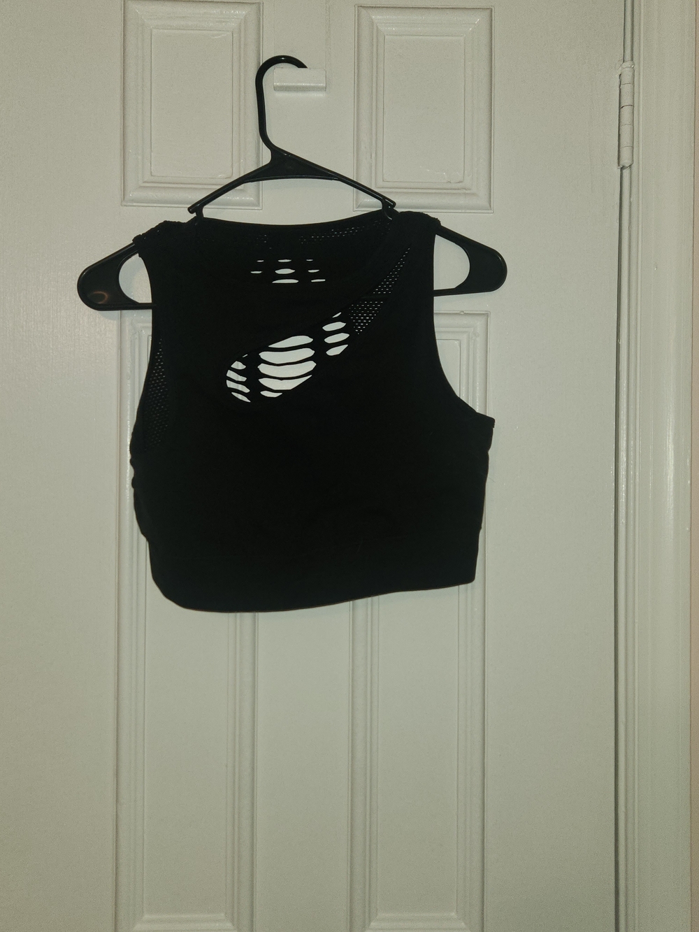 HALARA Black Laser-Cut Athletic Crop Tank